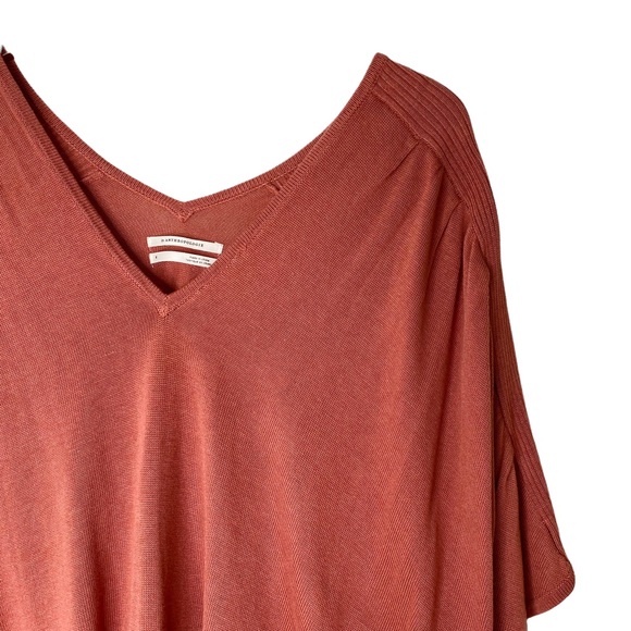 Anthropologie Women Lightweight Dolman Sweater Oversized Rust Brown Small - Picture 3 of 8